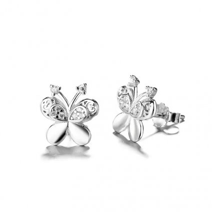 10170 romantyczne srebrne kolczyki motyle z antenkami idealny prezent dla dziewczyny kup w majya cz