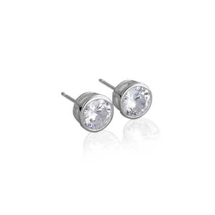 10516 Srebrne kolczyki z cyrkoniami 3 mm