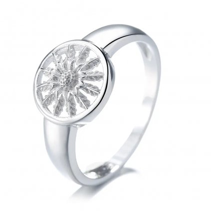 10059 piękny srebrny pierścionek z motywem kwiatowym w okręgu tylko na majya