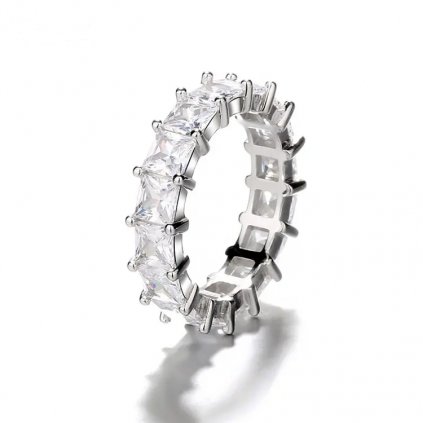 10075 piękny srebrny pierścionek zaręczynowy z kwadratową cyrkonią tylko na majya