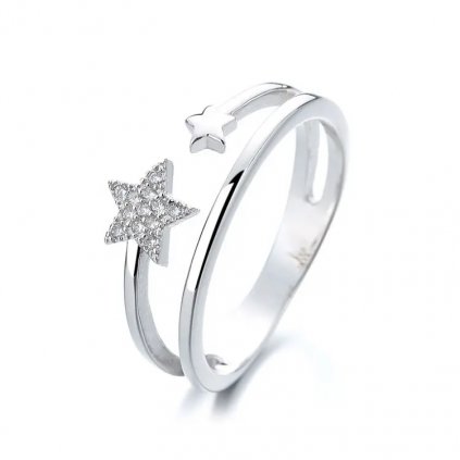 10036 gwiezdny srebrny podwójny pierścionek z gwiazdą tylko na majya