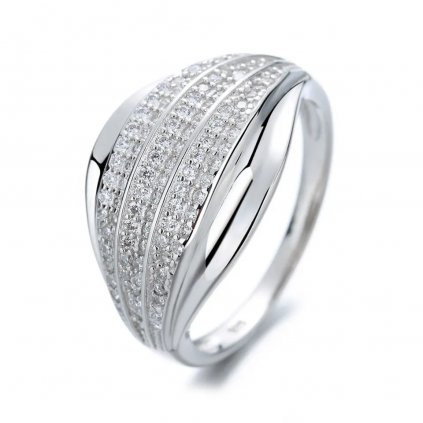 10056 srebrny pierścionek zaręczynowy bogato zdobiony cyrkoniami znalezionymi na majya