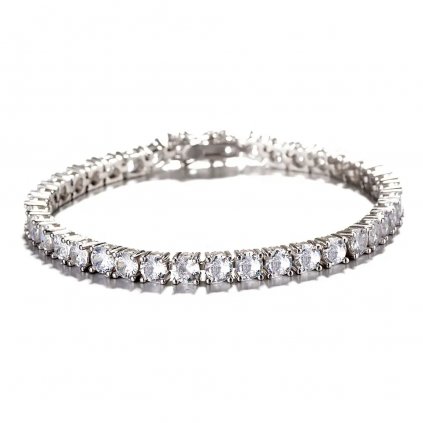 10111 srebrna bransoletka tenisowa z kryształkami dla kobiet kup na majyacz