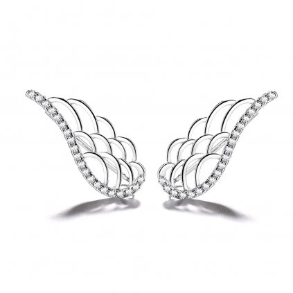 10156 piękne srebrne kolczyki anielskie skrzydła idealny prezent dla kobiety od majya cz