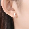10435 srebrne kolczyki zwykły krzyżyk 1