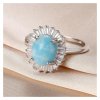306 3 10063 stribrny prsten michela ovalny tyrkys osazeny zirkony