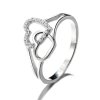 10041 srebrny pierścionek splecione serca miłości by majya