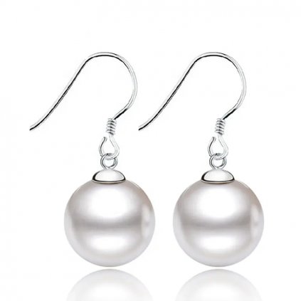 10451 strieborné perlové náušnice 10 mm