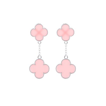 11848 strieborné náušnice lucky liz pink majya cz