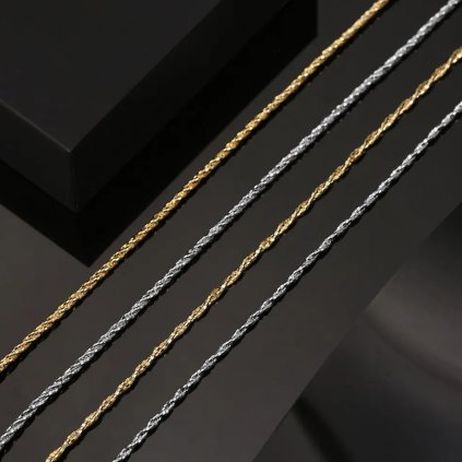 11594 strieborná retiazka xaver 40 cm šírka 3 mm pozlátená majya.sk