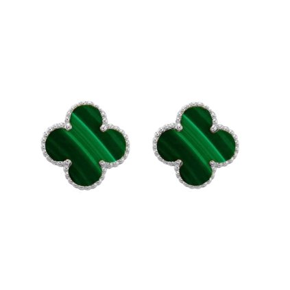 11822 strieborné náušnice lucky spark green majya sk