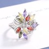10081 strieborný prsteň farebný kvet zirkón kúpiť na majya