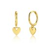 10397 strieborné náušnice krúžky so srdcom pozlátené