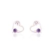 10492 strieborné srdcové náušnice fialové s kamienkami