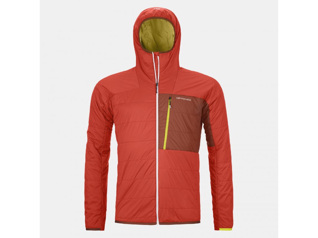 Ortovox pánská zateplovací bunda Swisswool Piz Duan Jacket M Barva: cengia rossa, Velikost: L