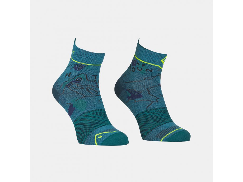 Ortovox pánské merino ponožky Alpine Light Quarter Socks M Barva: Mountain blue, Velikost: 39-41