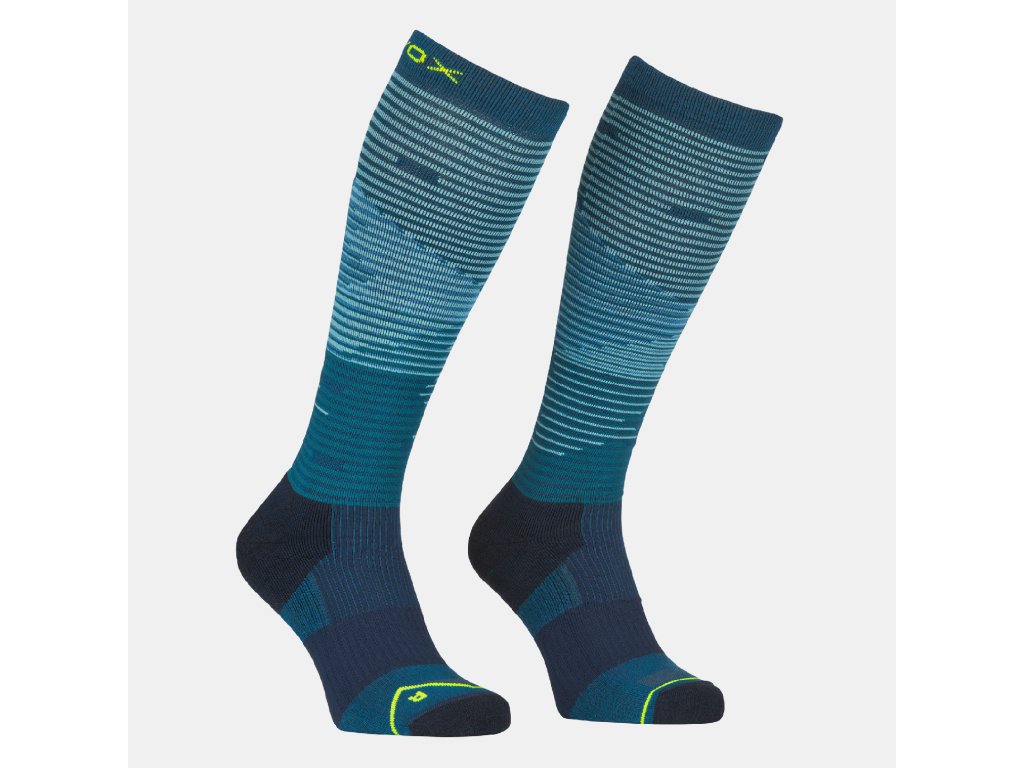 Ortovox pánské merino ponožky All Mountain Long Socks M Barva: petrol blue, Velikost: 39-41