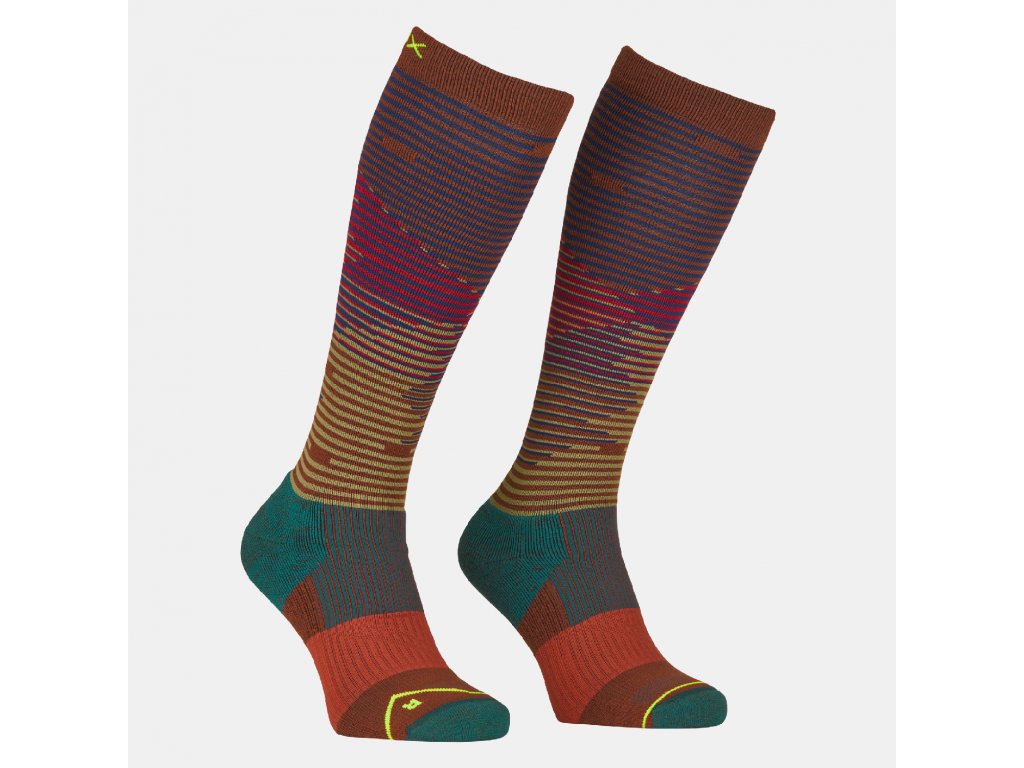 Ortovox pánské merino ponožky All Mountain Long Socks M Barva: clay orange, Velikost: 39-41