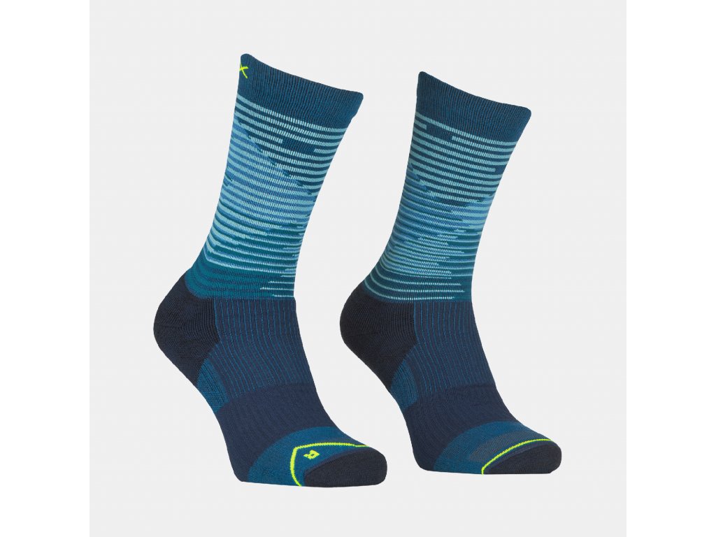Ortovox pánské merino ponožky All Mountain Mid Socks M Barva: petrol blue, Velikost: 39-41
