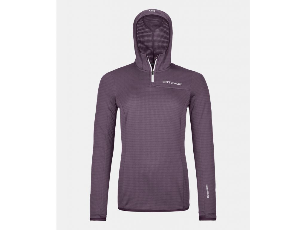 Ortovox Fleece Light Grid Zn Hoody W Barva: wild berry, Velikost: L