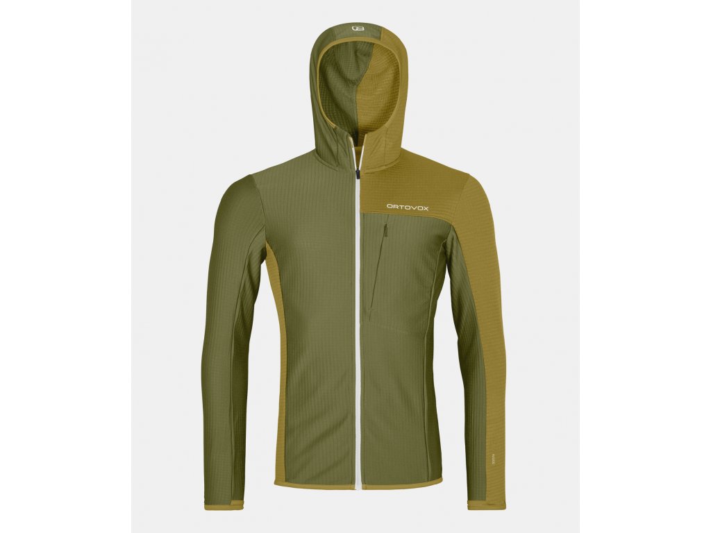 Ortovox Fleece Light Grid Hooded Jkt M Barva: wild herbs, Velikost: XXL