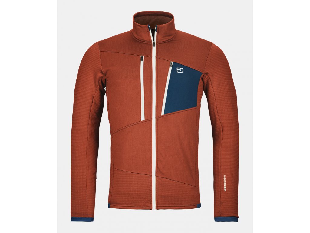Ortovox Fleece Grid Jacket M Barva: clay orange, Velikost: XXL