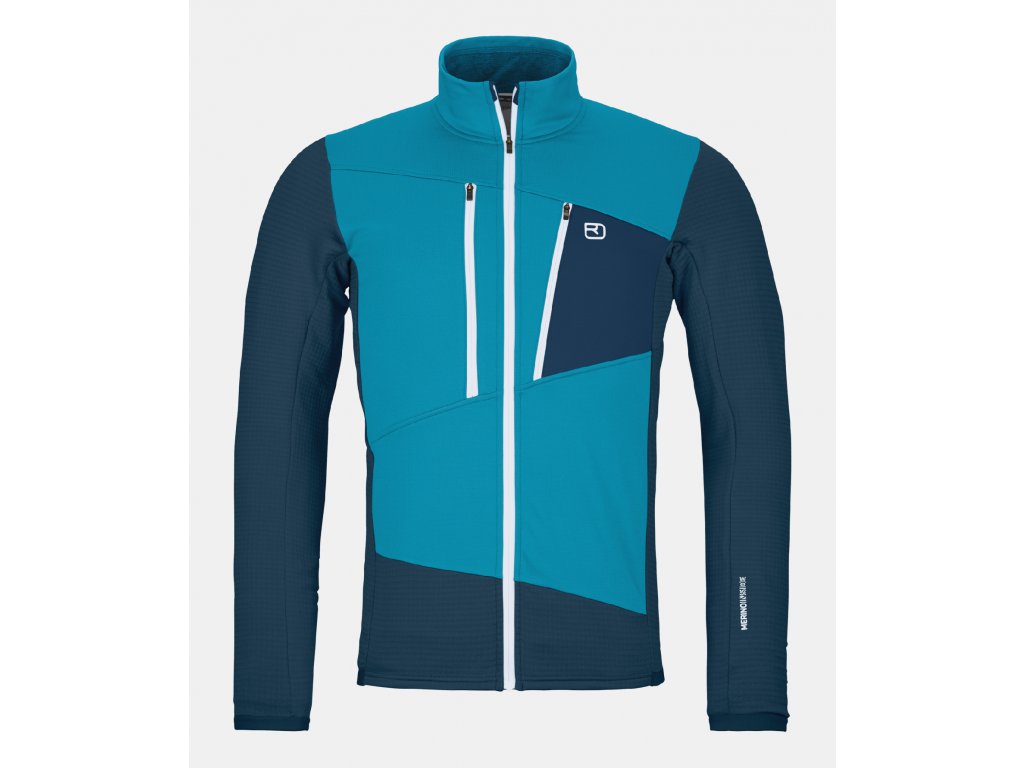 Ortovox Fleece Grid Jacket M Barva: Mountain blue, Velikost: S