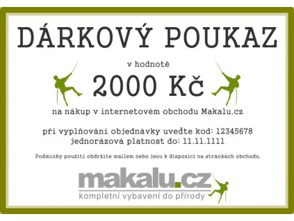 Dárkový poukaz Makalu 2000 Kč