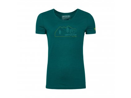 Ortovox dámske tričko 140 Cool Vintage Badge T-shirt W (Barva winetasting, Velikost XL)