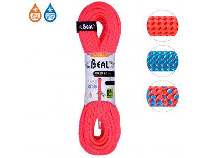 BEAL dynamické lano Joker Golden Dry 9.1mm 70 m