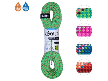 BEAL dynamické lano Cobra II Golden Dry 8.6mm 60 m