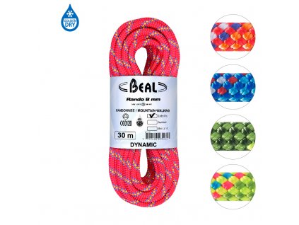 BEAL dynamické lano Rando Glacier Golden Dry 8mm 48 m