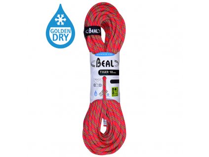 BEAL dynamické lano Tiger Golden Dry 10mm 70 m
