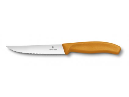 Victorinox Steak nůž, vlnkované ostří, 12 cm, oranžový