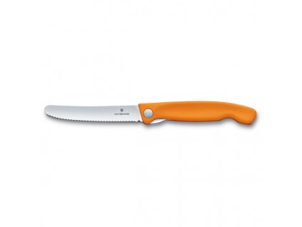 Victorinox Skládací svačinový nůž Swiss Classic, oranžový, vlnkované ostří