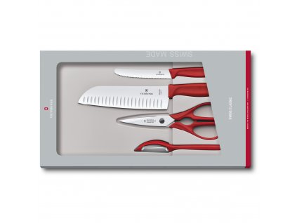 Victorinox Kuchyňská sada Swiss Classic, červená,  4 ks
