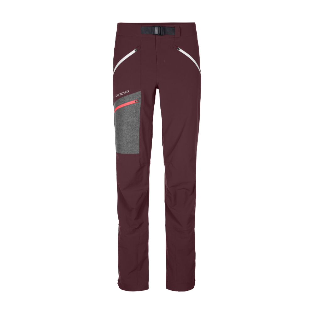 Ortovox dámské softshellové kalhoty Cevedale Pants W Barva: winetasting, Velikost: XS