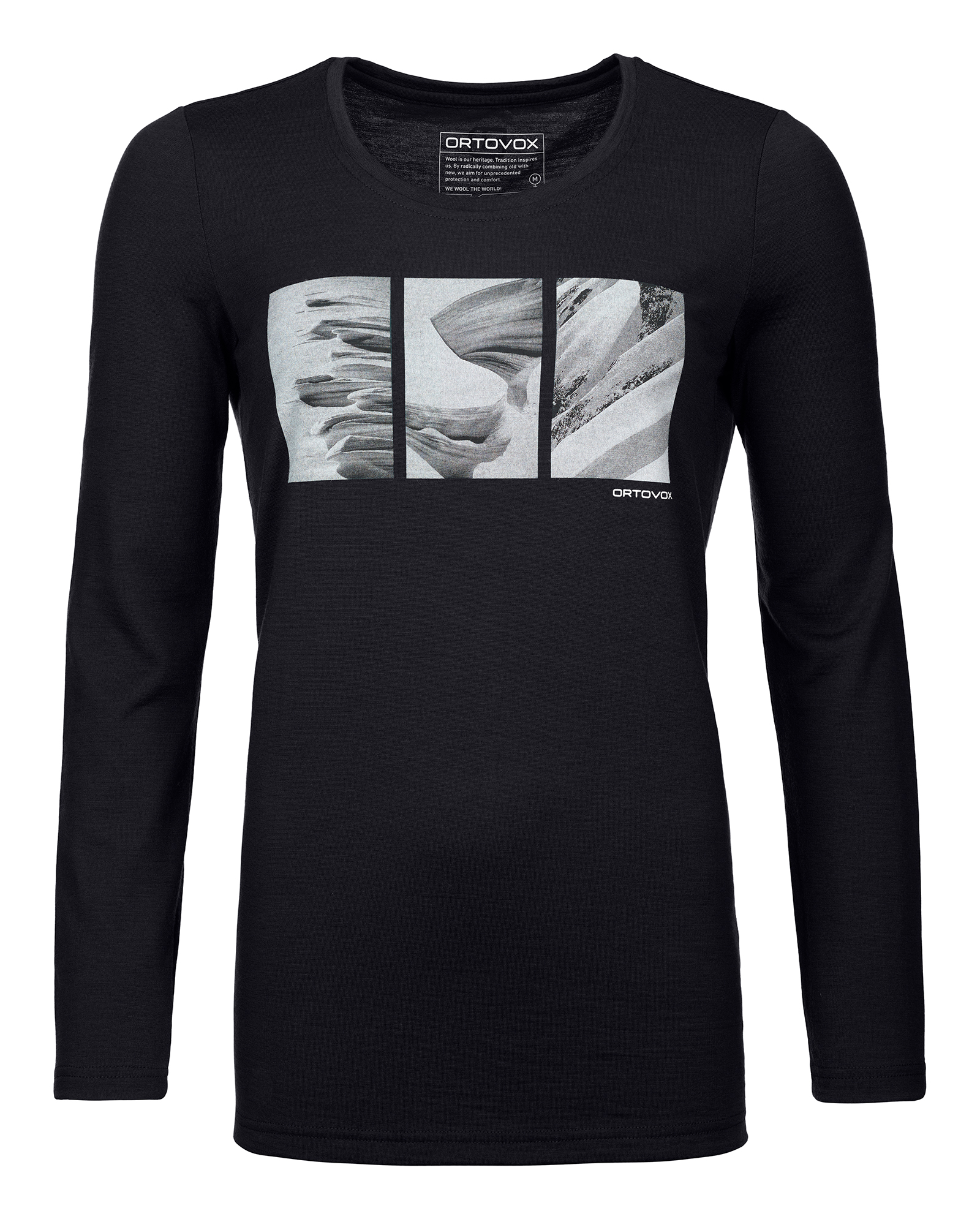 Ortovox dámské tričko 185 Merino Shape Pic Long Sleeve W Barva: black raven, Velikost: L