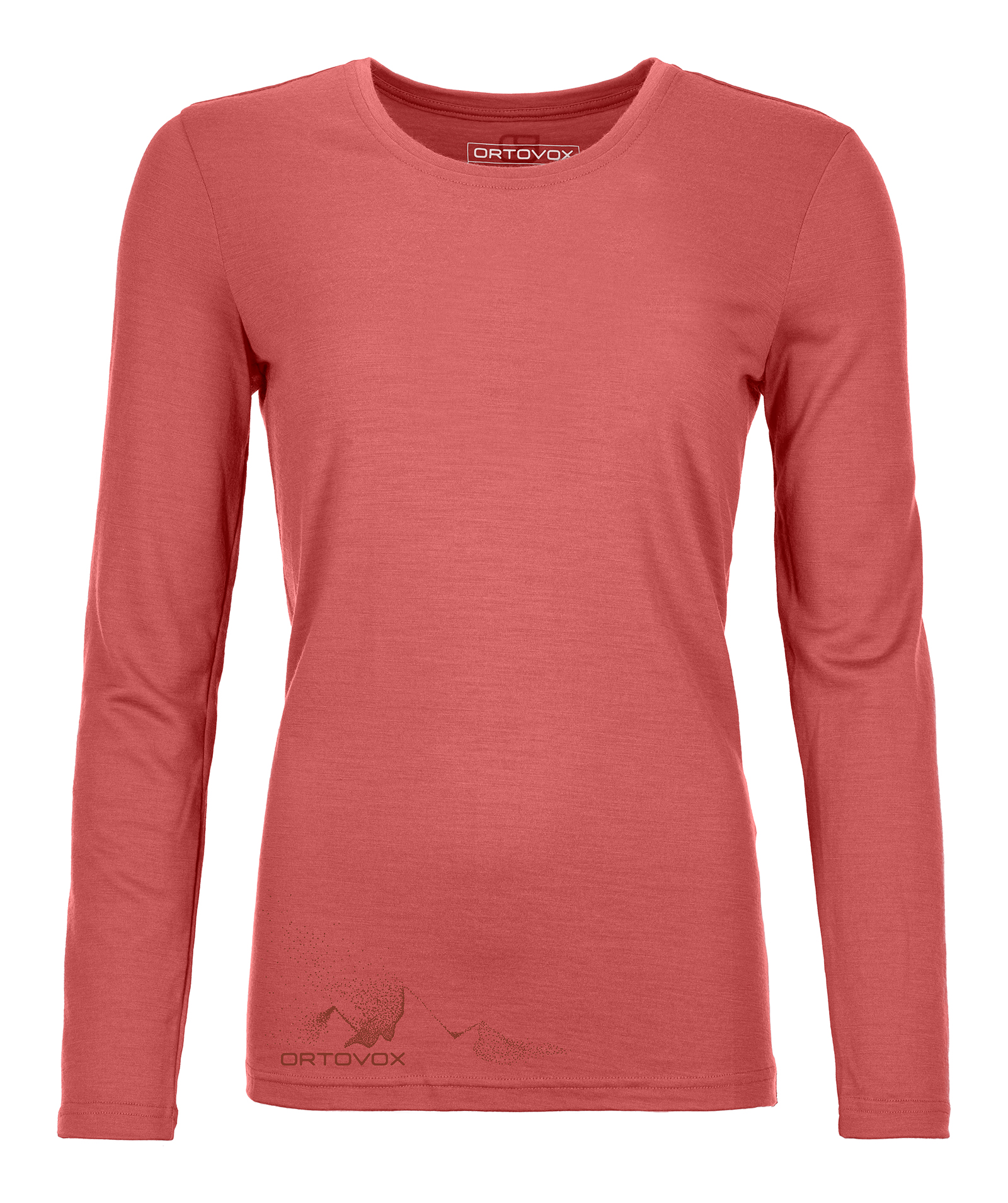 Ortovox dámské tričko 185 Merino Logo Spray Long Sleeve W Barva: blush, Velikost: XS