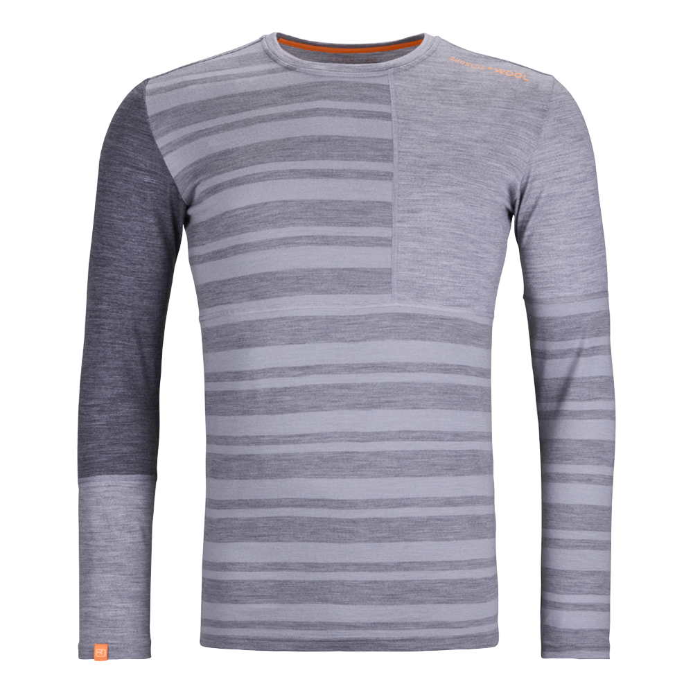 Ortovox pánské merino triko 185 Rock'N'Wool Long Sleeve M Barva: grey blend, Velikost: L