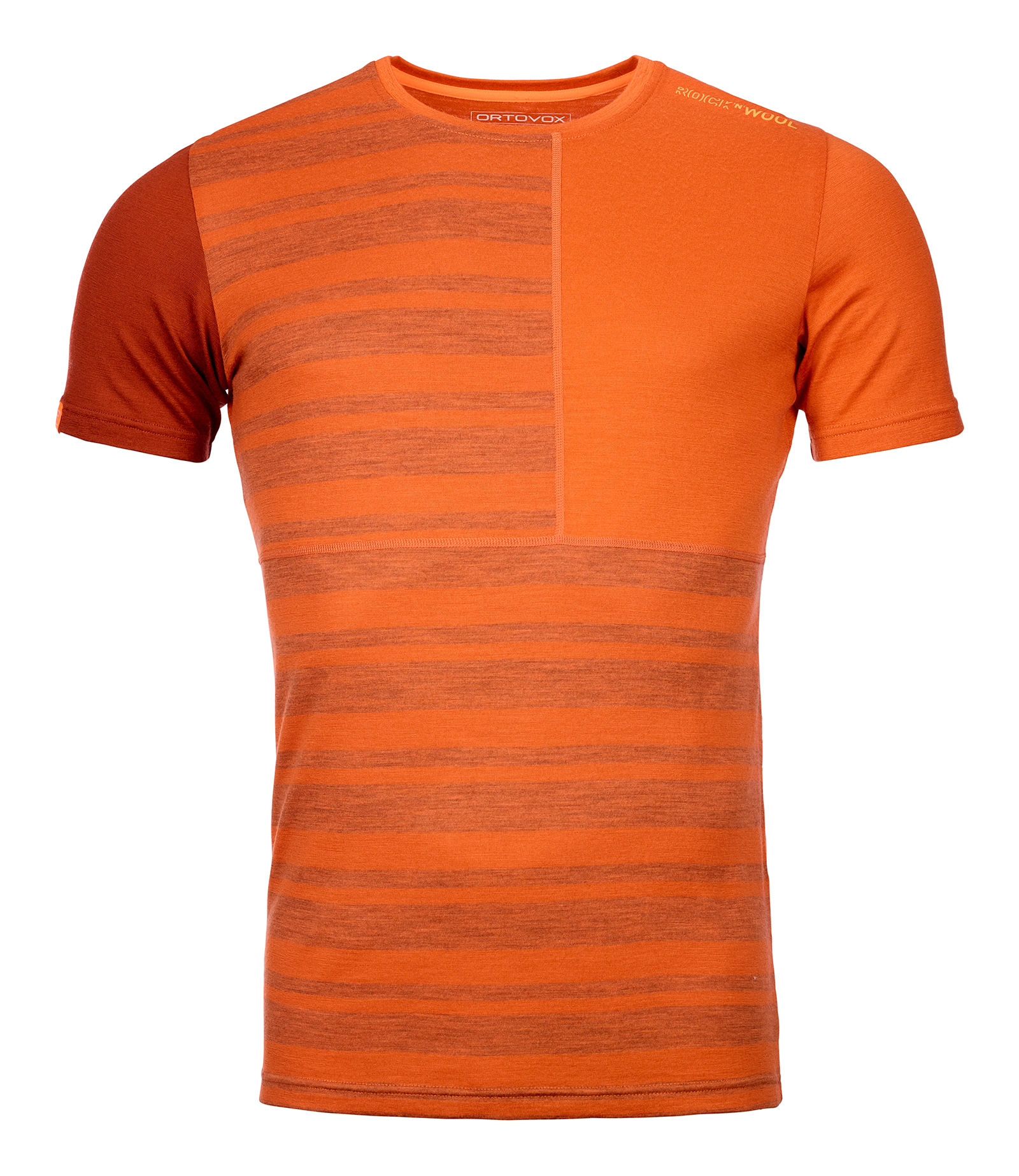 Ortovox pánské merino triko 185 Rock'N'Wool Short Sleeve M Barva: desert orange, Velikost: XL