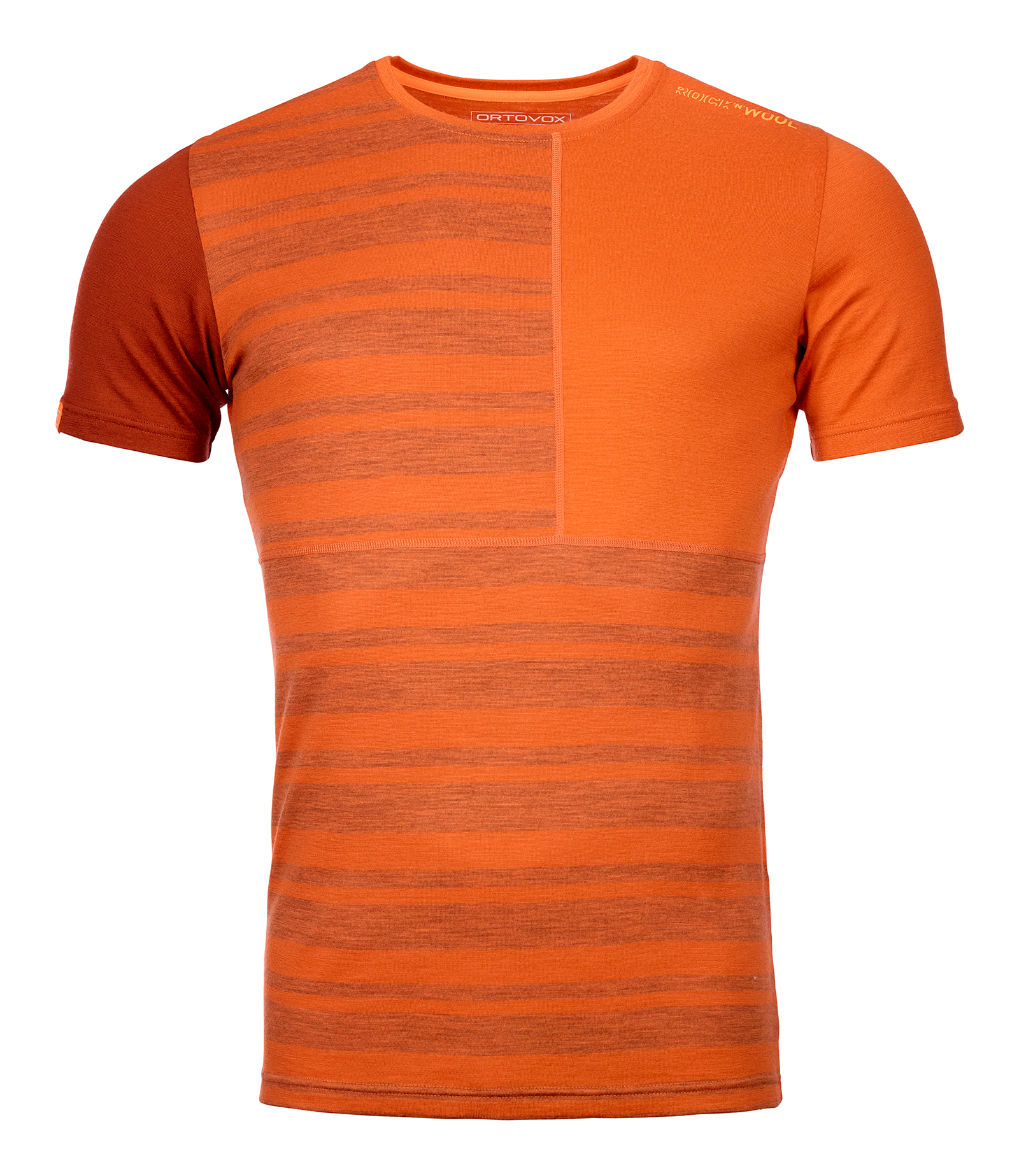 Ortovox pánské merino triko 185 Rock'N'Wool Short Sleeve M Barva: desert orange, Velikost: S