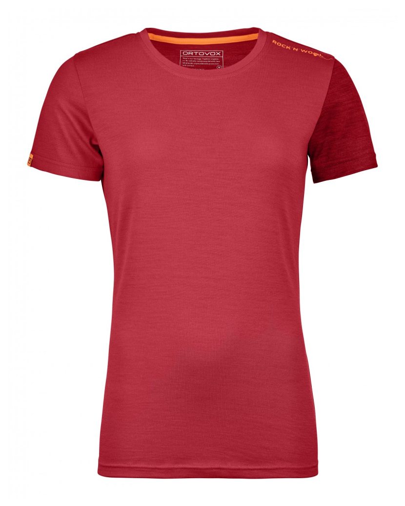 Ortovox dámské merino triko 185 Rock'N'Wool Short Sleeve W Barva: hot coral, Velikost: M