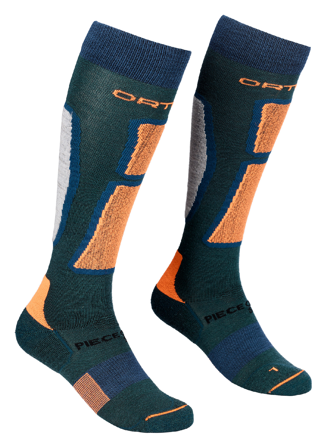 Ortovox pánské ponožky Ski Rock'N'Wool Long Socks M Barva: pacific green, Velikost: 39-41