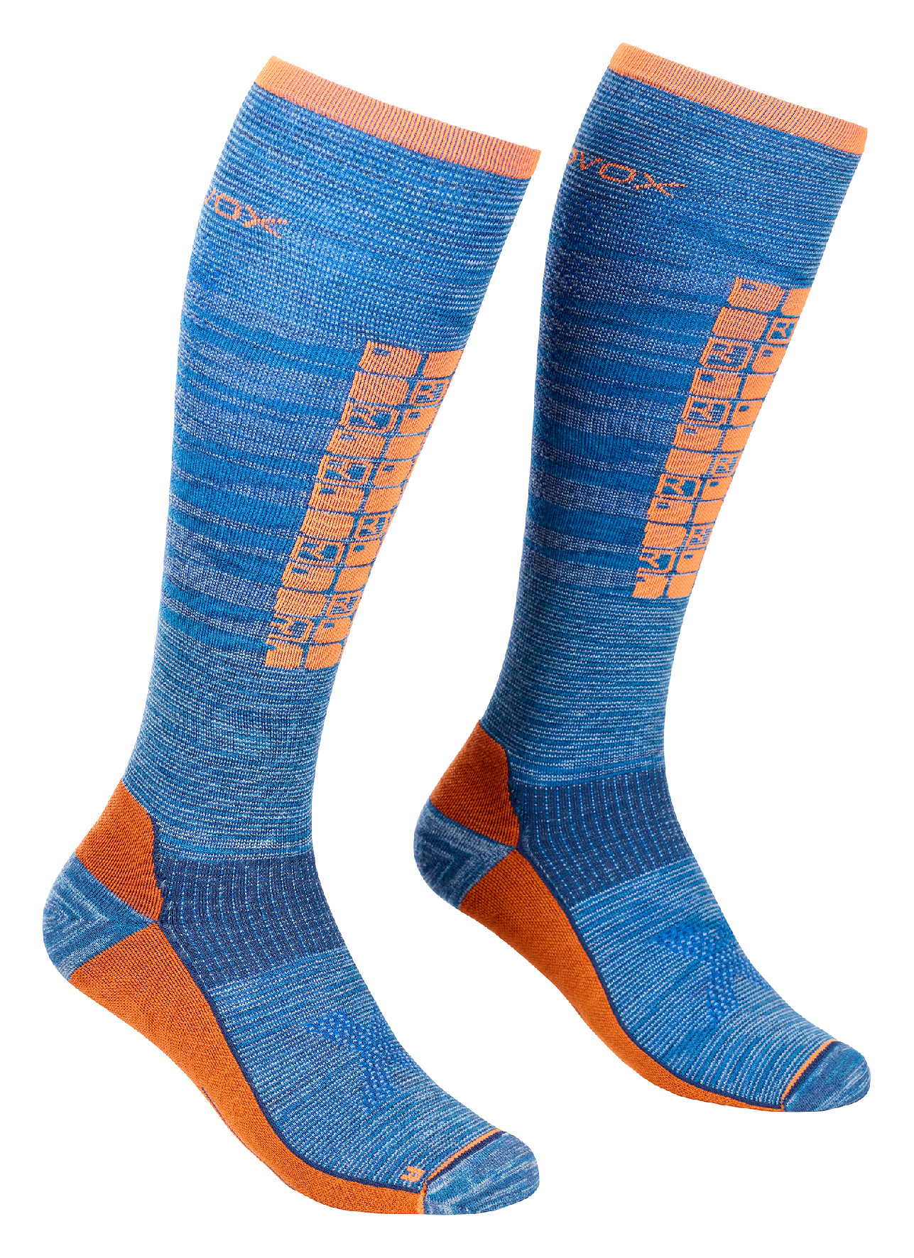 Ortovox pánské ponožky Ski Compression Long Socks M Barva: safety blue, Velikost: 45-47