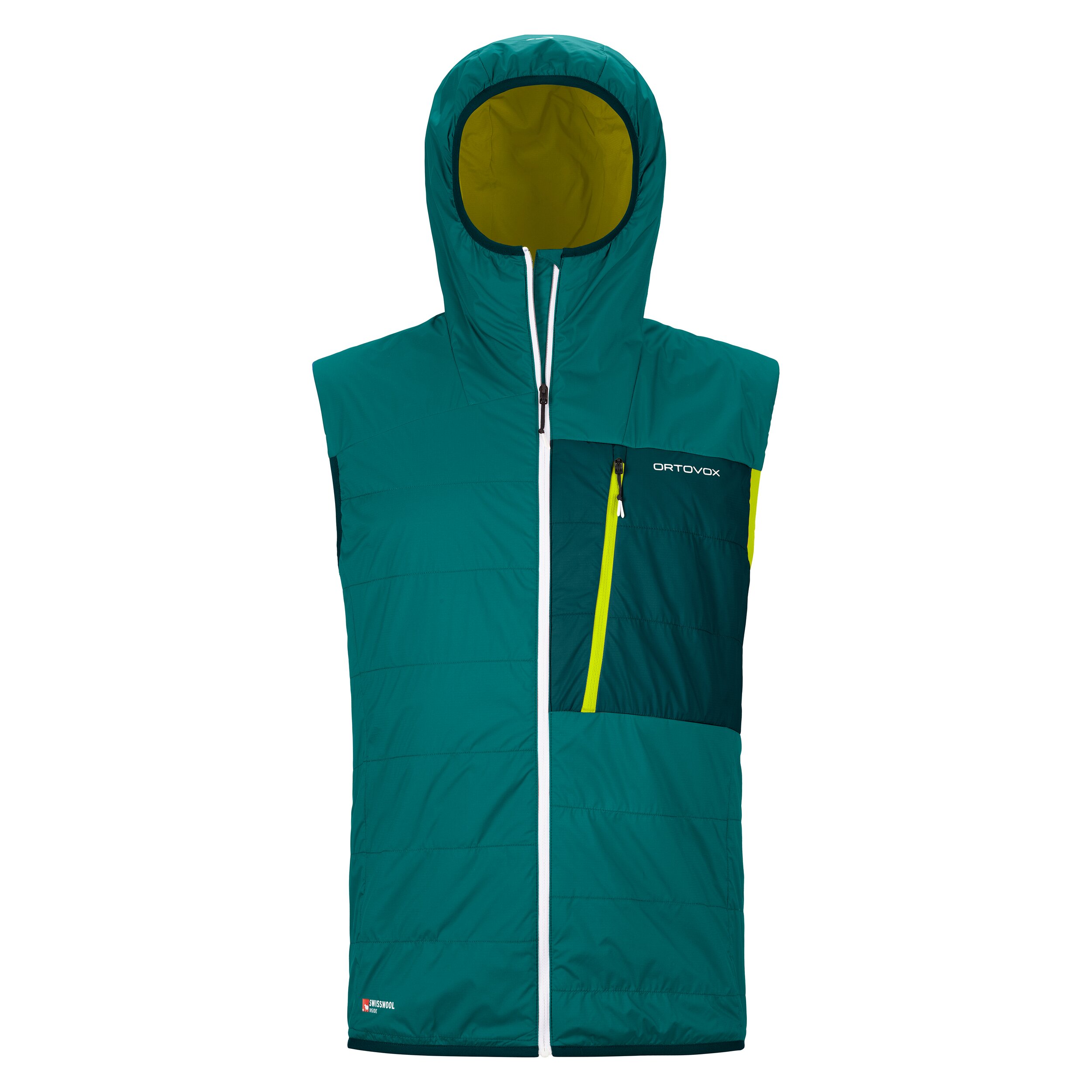 Ortovox pánská zateplovací vesta Swisswool Piz Duan Vest M Barva: pacific green, Velikost: S