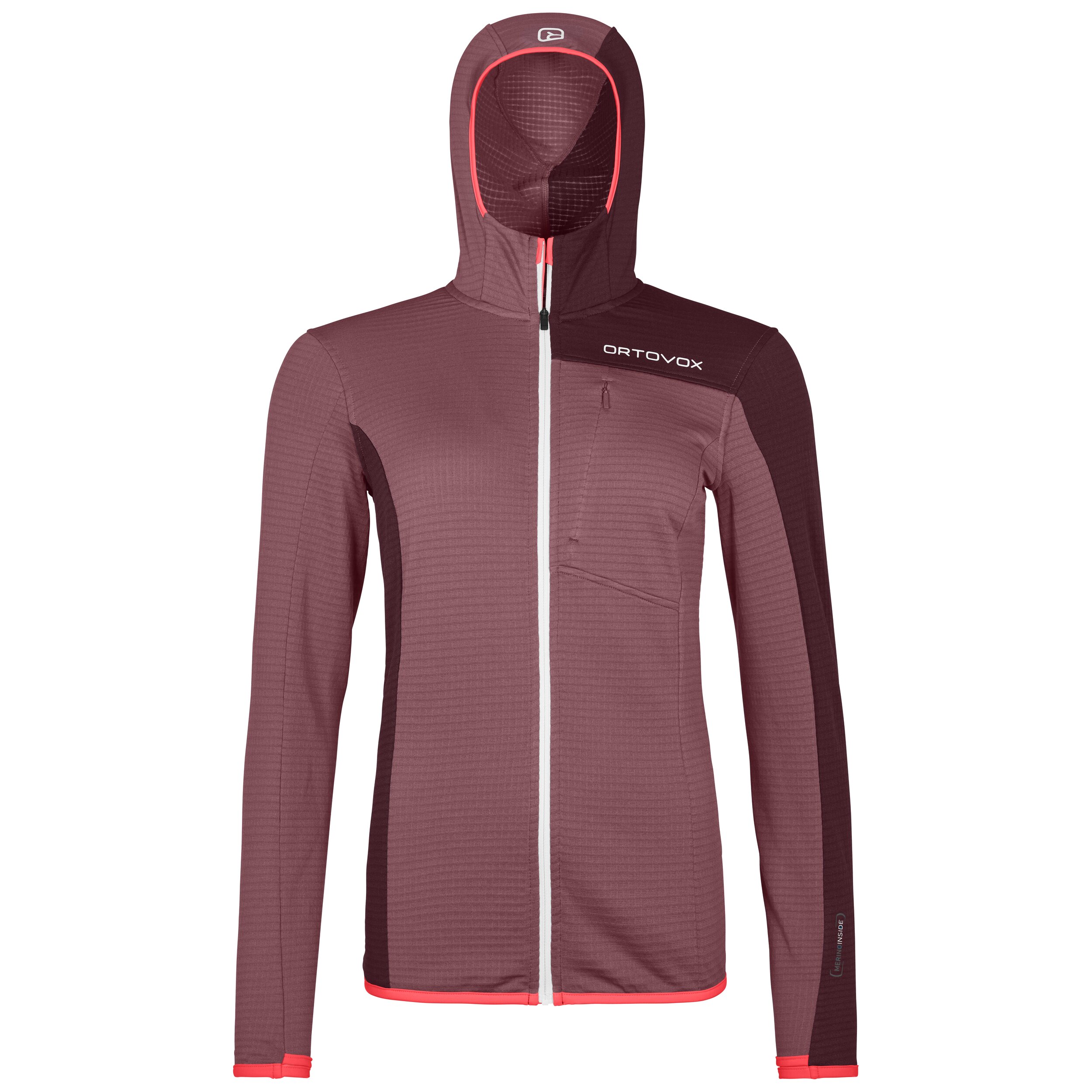 Ortovox dámská mikina Fleece Light Grid Hooded jacket W Barva: mountain rose, Velikost: XS