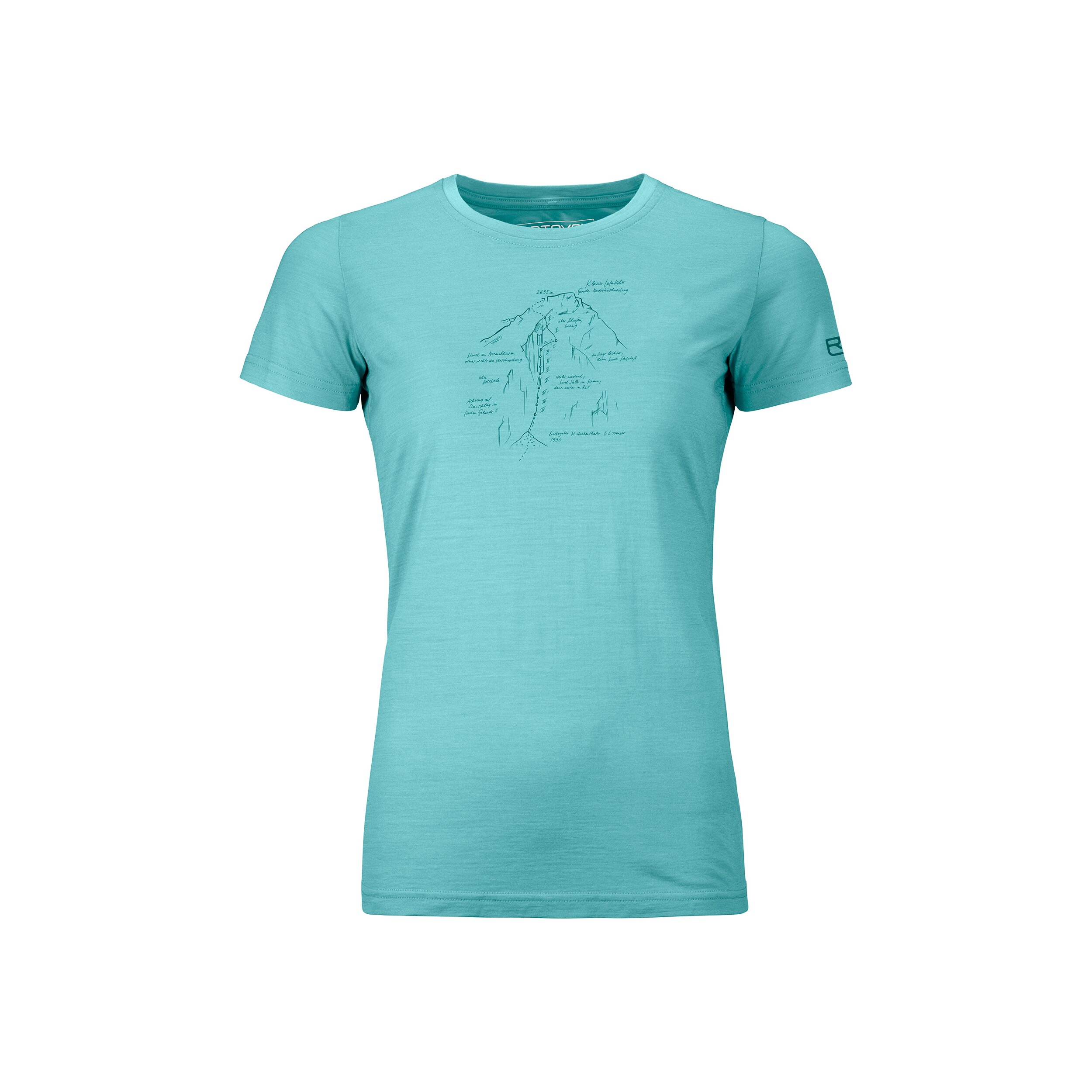 Ortovox dámské triko 120 Tec Lafatscher Topo T-shirt W Barva: ice waterfall, Velikost: XL