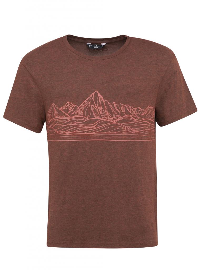 Chillaz pánské tričko Relaxed Mountain Skyline Barva: dark red melange, Velikost: XL