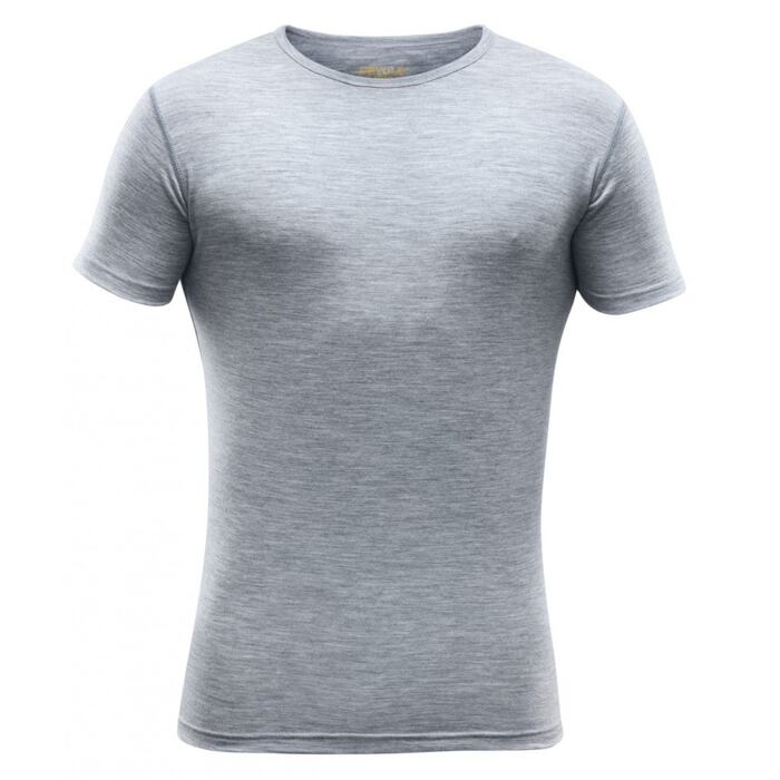 Devold pánské triko s krátkým rukávem Breeze Merino 150 T-Shirt Barva: Grey melange, Velikost: M
